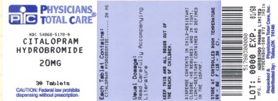 Image Of Citalopram 20 mg Package Label (Citalopram 20mg Package Label)
